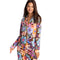 Johnny Was Carly Caetana Pj Set Long Lounge Floral Sleepwear Black Blue 2 pc NEW