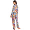 Johnny Was Carly Caetana Pj Set Long Lounge Floral Sleepwear Black Blue 2 pc NEW