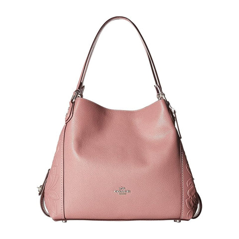 Coach Edie 31 Dusty Rose Shoulder Bag Pink Leather Floral Handbag Purse NEW