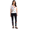 Johnny Was Cora Legging Cotton Floral Embroidery Leggings Pants Flower Black NEW