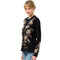 Johnny Was Raw Seam Corinthe Tee Floral Embroidered Cotton Shirt Black Top NEW