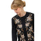 Johnny Was Raw Seam Corinthe Tee Floral Embroidered Cotton Shirt Black Top NEW