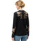 Johnny Was Raw Seam Corinthe Tee Floral Embroidered Cotton Shirt Black Top NEW