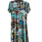 Johnny Was Janie Favorite Christy Asymmetric Hem Short Sleeve Dress Floral Green Blue NEW