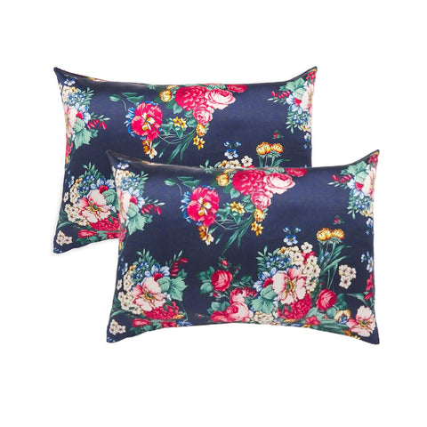 Johnny Was Decklyn Pillow Case Silk Owl Flower Zipper Orange Blue Home 2 pc NEW