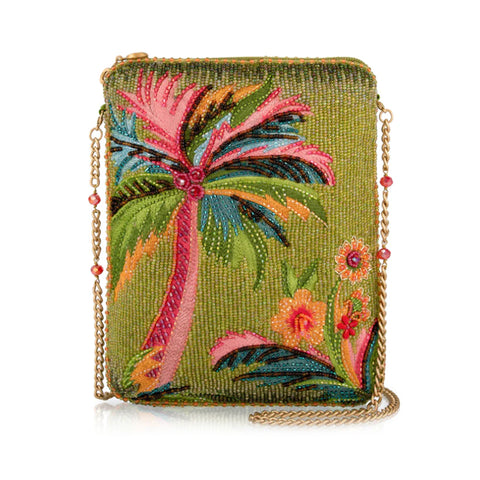 Mary Frances Endless Summer Mini Crossbody Handbag Palm Tree Bag Green Purse NEW