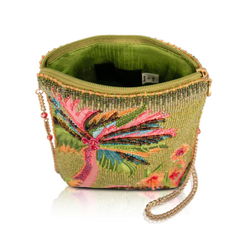 Mary Frances Endless Summer Mini Crossbody Handbag Palm Tree Bag Green Purse NEW