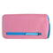 ILI New York Leather Eyeglass Case Zip Glasses Wallet Flamingo Pink Aqua Blue NEW