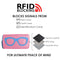 ILI New York Leather Eyeglass Case Zip Glasses Wallet Flamingo Pink Aqua Blue NEW