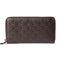 Gucci Italy Signature Continental Wallet Brown Chocolate Zip Leather Purse NEW