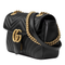 Gucci GG Marmont Shoulderbag Black Matelassé Leather Handbag Bag Gold Chain New