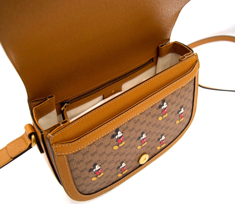 Gucci x Disney Mickey Mouse Small GG Supreme Shoulder Bag Handbag Beige Purse NEW