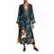 Johnny Was Heron Long Reversible Kimono Silk Bird Embroidery Black Yellow NEW