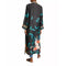 Johnny Was Heron Long Reversible Kimono Silk Bird Embroidery Black Yellow NEW