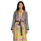 Johnny Was Heron Long Reversible Kimono Silk Bird Embroidery Black Yellow NEW