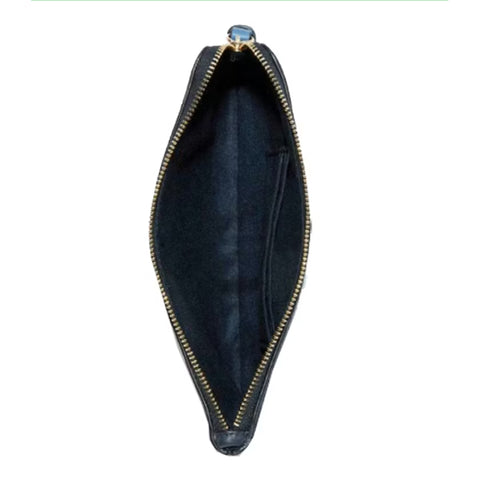 Coach Bag Vintage Midnight Navy Blue Wristlet Horse Carriage Leather Handbag NEW