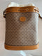 GUCCI GG Disney X Mickey Mouse Print Bucket Leather Tan Brown Italy Bag Mini NEW