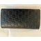 Gucci Signature Guccissima Black Clutch Fold over GG Wallet Bag Purse Italy New