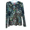 Johnny Was Janie Favorite Ash Bird Keyhole Top Long Floral Animal Black Brown Tee Shirt NEW