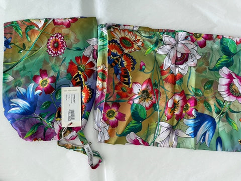 Johnny Was Decklyn Pillowcase Silk Butterfly Home Zip Floral Green Blue 1 Pcs NEW