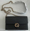 Gucci GG Black Crossbody Handbag Calf Leather Gold Chain Bag Italy New