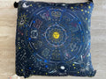 Johnny Was Celestin Velvet Home Tassel Pillow Lounge Sun Astrology Navy Blue New