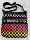 LeSportSac Rainbow Checkers Handbag Zipper Crossbody Bag Pink Yellow Purse NEW