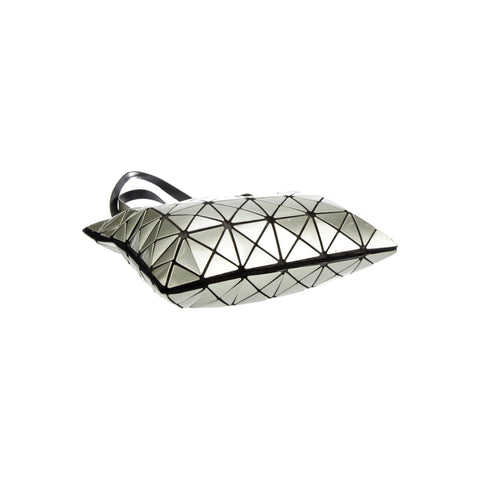Bao Bao Issey Miyake Platinum Silver Handbag Metallic Rubber Tote Bag NEW