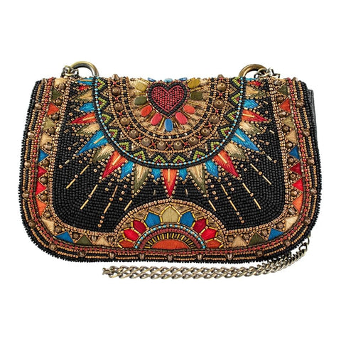 Mary Frances Use Your Imagination Beaded Handbag Embroidered Bag Black Purse NEW