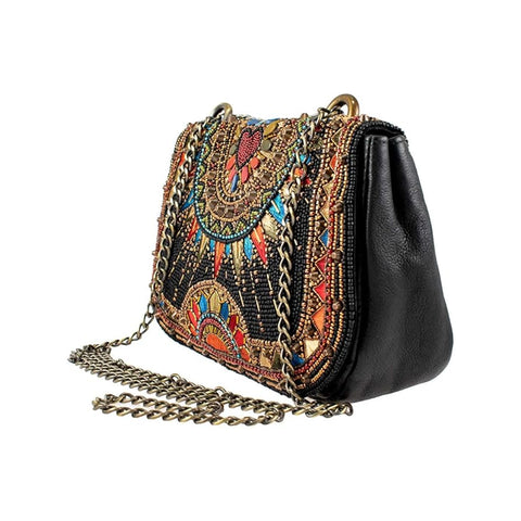 Mary Frances Use Your Imagination Beaded Handbag Embroidered Bag Black Purse NEW