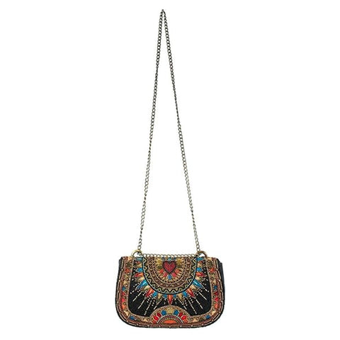 Mary Frances Use Your Imagination Beaded Handbag Embroidered Bag Black Purse NEW