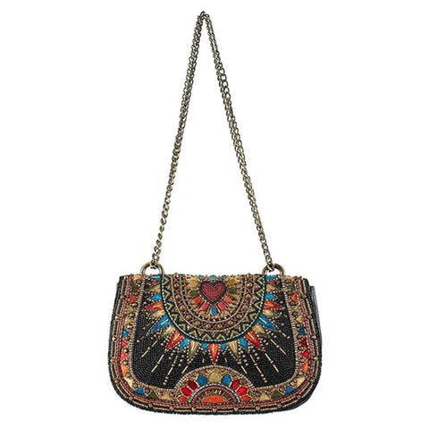 Mary Frances Use Your Imagination Beaded Handbag Embroidered Bag Black Purse NEW