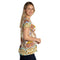 Johnny Was Janie Favorite Scroll Tee Short Sleeve V Neck Shirt White Gold Top NEW