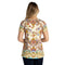 Johnny Was Janie Favorite Scroll Tee Short Sleeve V Neck Shirt White Gold Top NEW