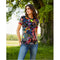 Johnny Was Janie Favorite Jenny Love Short Crew Floral Tee Shirt Black Top NEW
