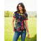 Johnny Was Janie Favorite Jenny Love Short Crew Floral Tee Shirt Black Top NEW