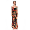 Johnny Was Levi Burnout Kanako Dress Long Dragon Red Flowers Spaghetti Black NEW