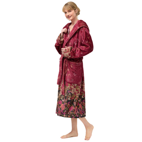 Johnny Was Karie Cozy Robe Floral Sleep Wear Home Lounge Flowers Winter Red NEW
