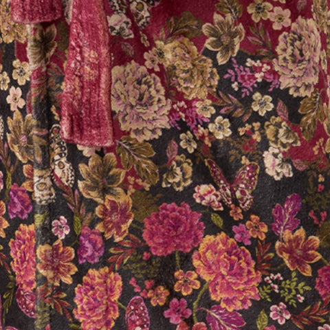 Johnny Was Karie Cozy Robe Floral Sleep Wear Home Lounge Flowers Winter Red NEW