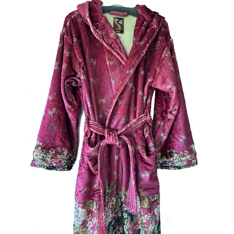 Johnny Was Karie Cozy Robe Floral Sleep Wear Home Lounge Flowers Winter Red NEW