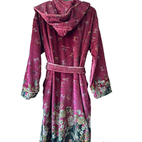 Johnny Was Karie Cozy Robe Floral Sleep Wear Home Lounge Flowers Winter Red NEW