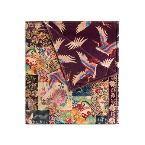 Johnny Was Laurel Canyon Fabiana Cozy Blanket Reversible Floral Brown Lounge NEW