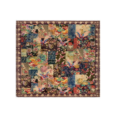 Johnny Was Laurel Canyon Fabiana Cozy Blanket Reversible Floral Brown Lounge NEW