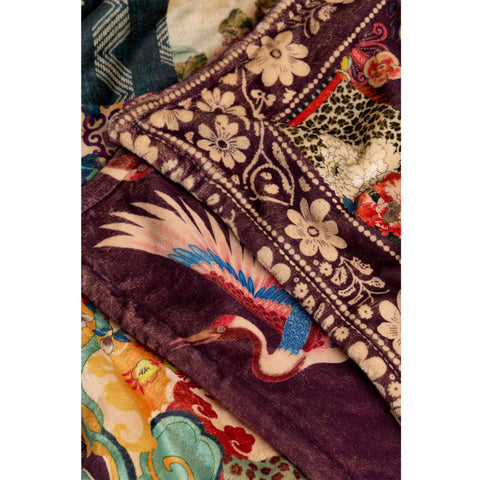 Johnny Was Laurel Canyon Fabiana Cozy Blanket Reversible Floral Brown Lounge NEW