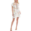 Johnny Was Lemona Dress Floral Embroidery Linen Natural Button Front White NEW