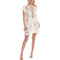 Johnny Was Lemona Dress Floral Embroidery Linen Natural Button Front White NEW