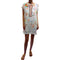 Johnny Was Lemona Dress Floral Embroidery Linen Natural Button Front White NEW