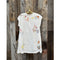 Johnny Was Lemona Dress Floral Embroidery Linen Natural Button Front White NEW