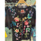 Johnny Was Maureen Trapunto 3/4 Tee Shirt Floral Embroidery Top Citron Yellow NEW