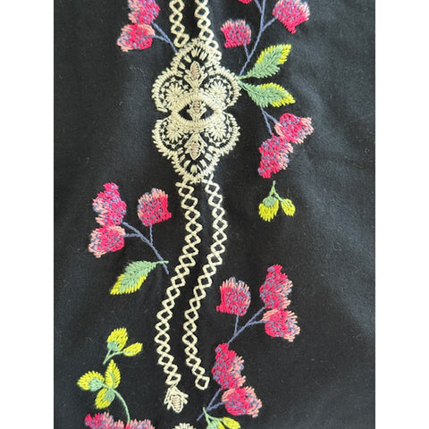 Johnny Was Maddy Leggings Cotton Floral Embroidered Legging Flower Pant Black NEW